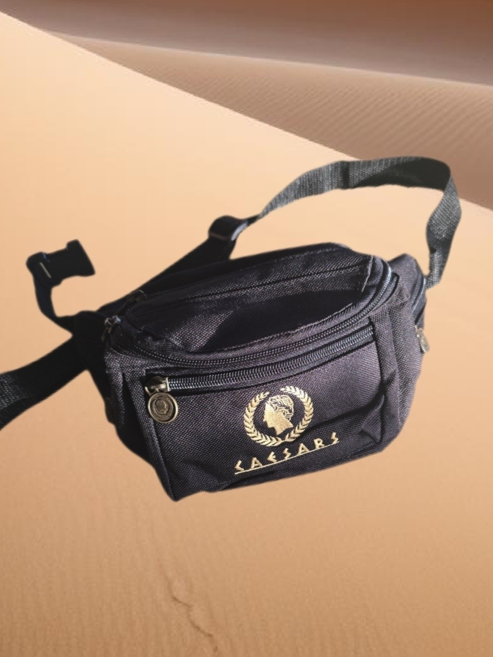 Classic Vintage Las Vegas Casino Black Belt Gold Bag Laurel Emblem Worn Once!